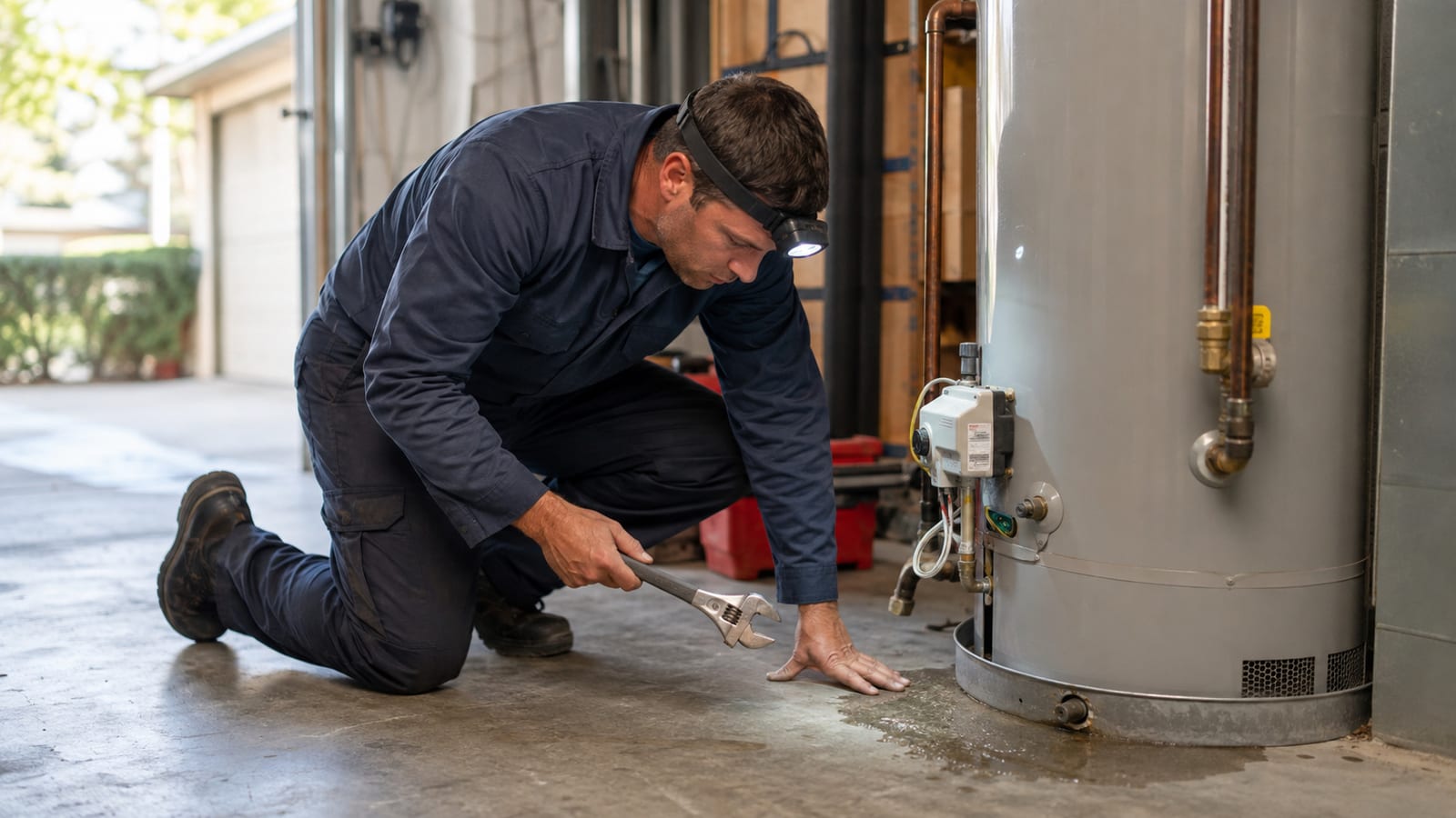 Water heater leaking from the bottom in an Orlando home